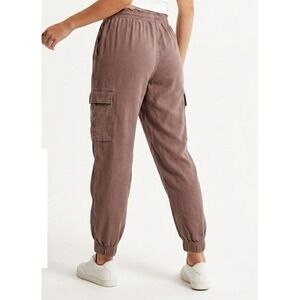 Abercrombie and Fitch Womens Cargo Jogger Pants Large Brown High Rise‎ Lyocell